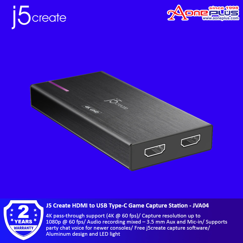 Foto j5create J5Create JVA04 Game Capture Station 4K HDMI™ to USB